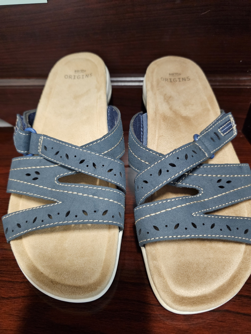 Origins Women's Navy Blue Strappy Slide Sandals